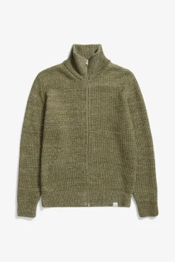 Hagen Wool Cotton Rib Full Zip Jacket>Norse Projects Sale