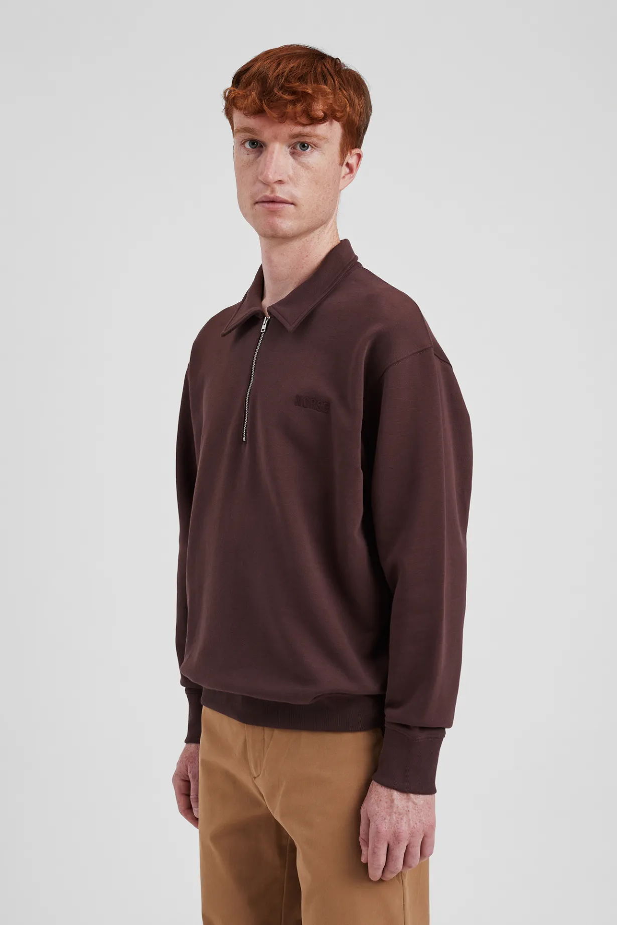 Ketel Relaxed Organic NORSE Logo Half Zip>Norse Projects Online