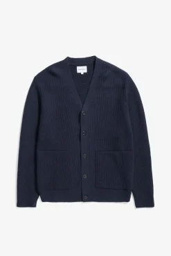 Loki Wool Cotton Rib Cardigan>Norse Projects