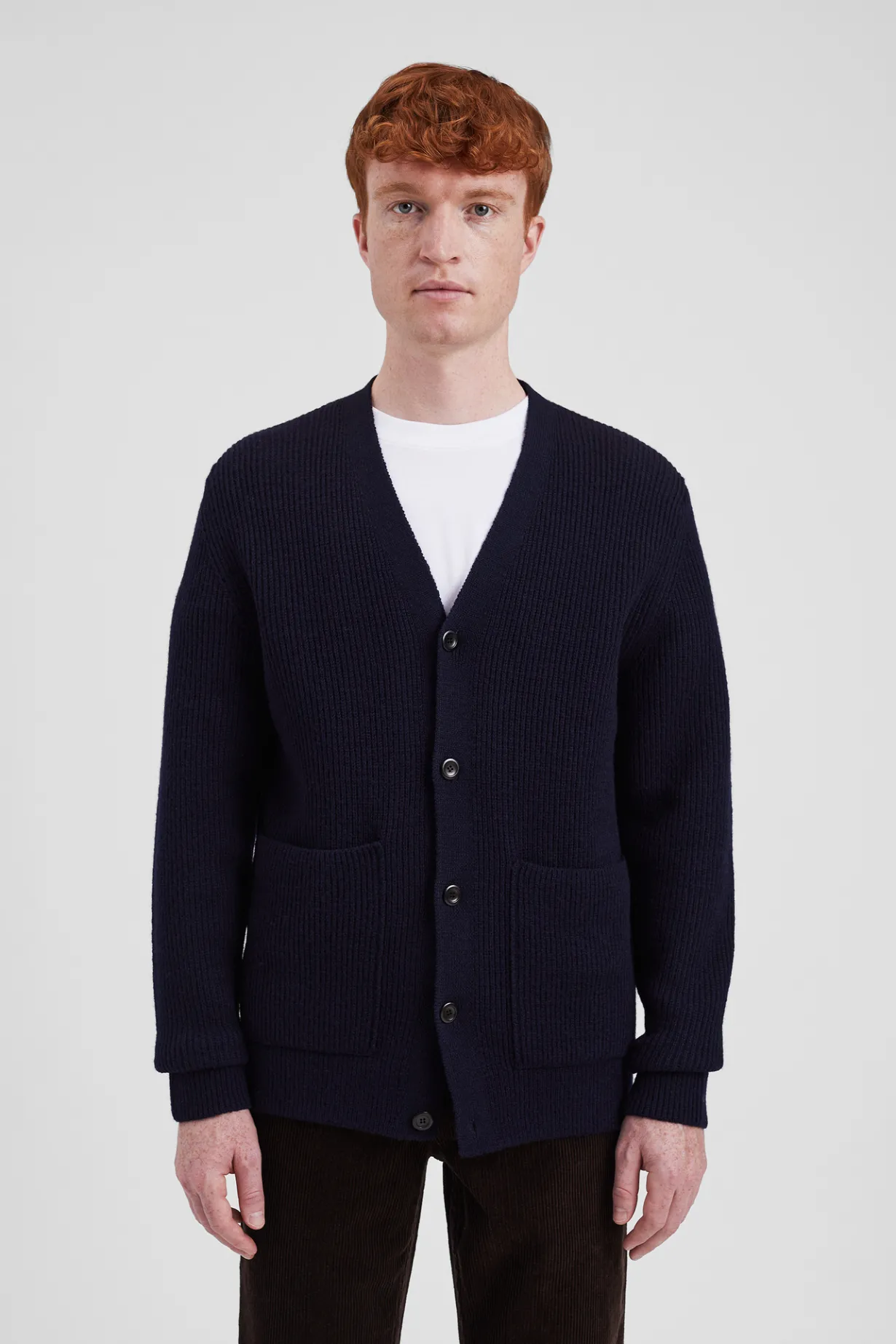 Loki Wool Cotton Rib Cardigan>Norse Projects