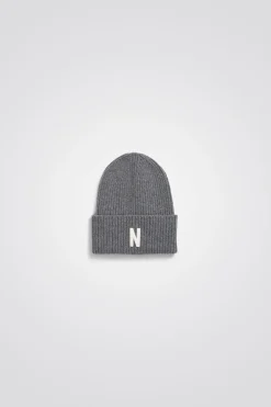 Merino Lambswool Rib N Logo Beanie>Norse Projects Best