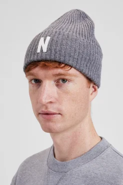 Merino Lambswool Rib N Logo Beanie><noscript><img width=