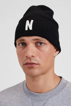 Merino Lambswool Rib N Logo Beanie><noscript><img width=