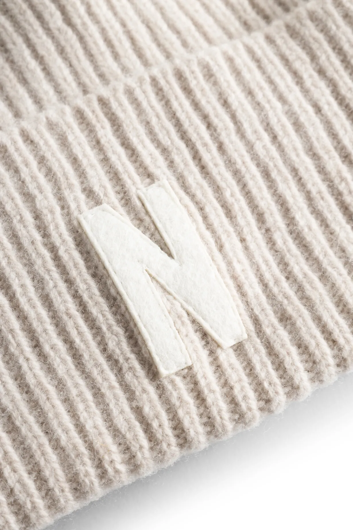 Merino Lambswool Rib N Logo Beanie>Norse Projects New