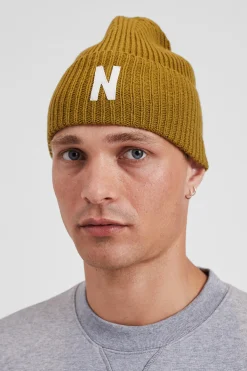 Merino Lambswool Rib N Logo Beanie>Norse Projects Best