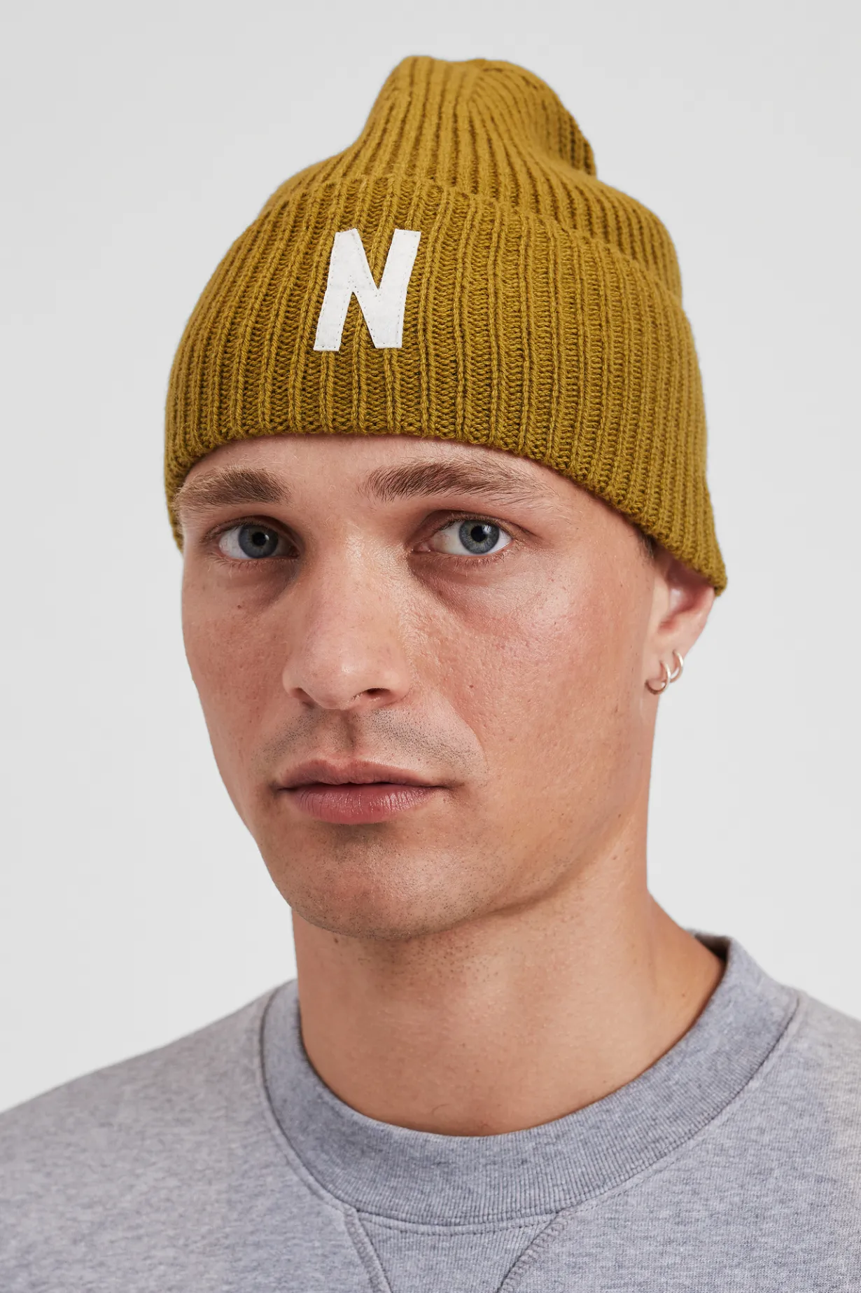 Merino Lambswool Rib N Logo Beanie>Norse Projects Best