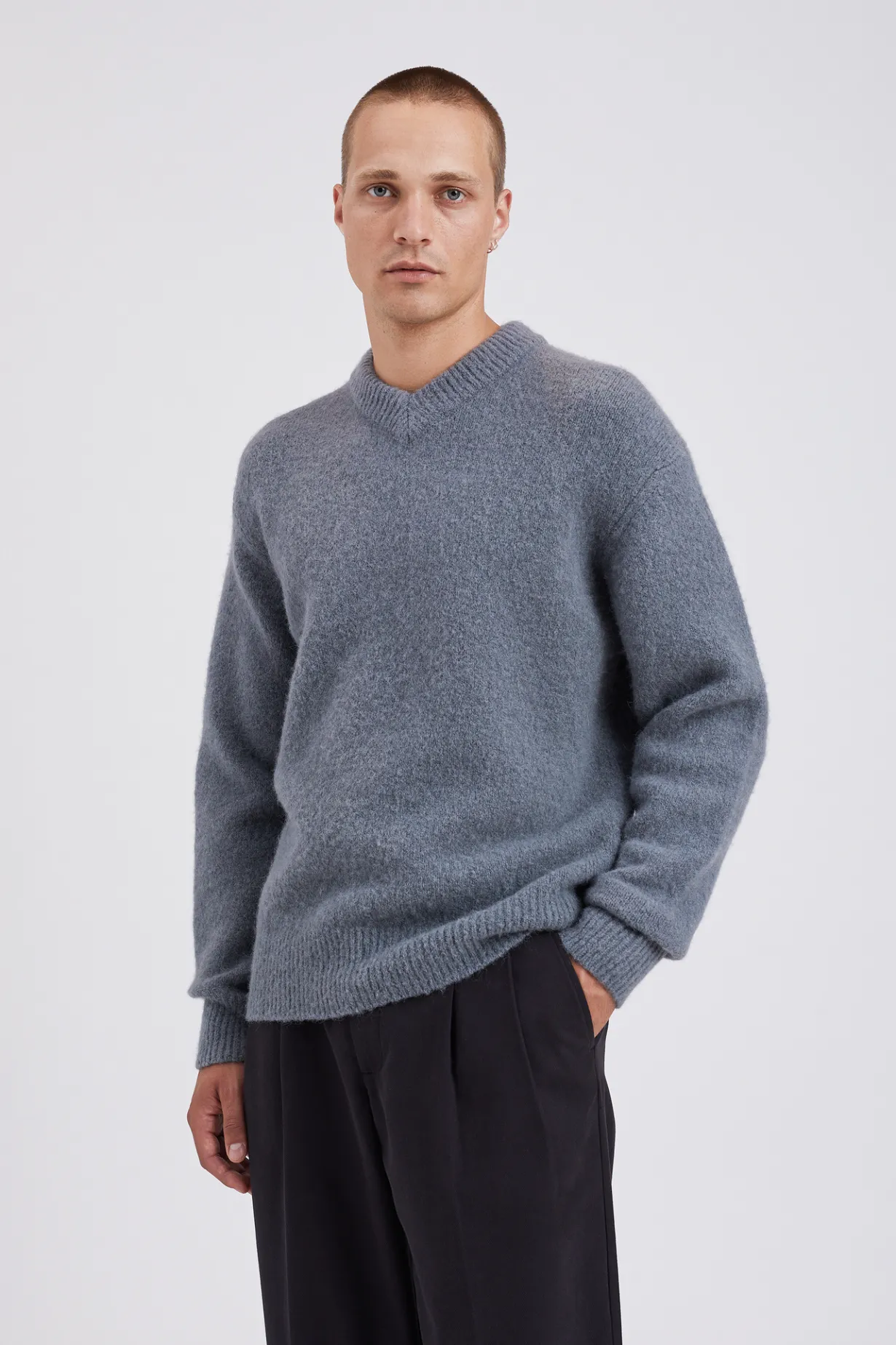 Rasmus Relaxed Brushed V-Neck Sweater>Norse Projects Clearance